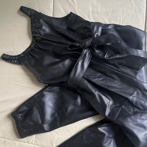 Zara girl leather jumpsuit size 6